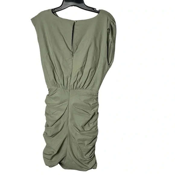 Anthropologie shirred,pleated dress.Sage green fitted dress,boat neck,event, EC - Picture 10 of 13